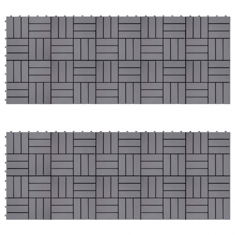 Terrassenfliesen 20 Stk. Grau 30 x 30 cm Massivholz Akazie