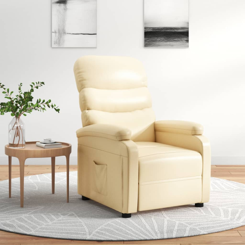 Relaxsessel Creme Kunstleder