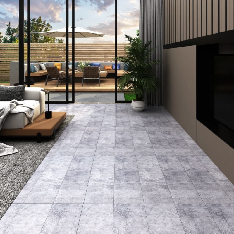 146558 PVC Flooring Planks 5,02 m² 2 mm Self-adhesive Cement Grey