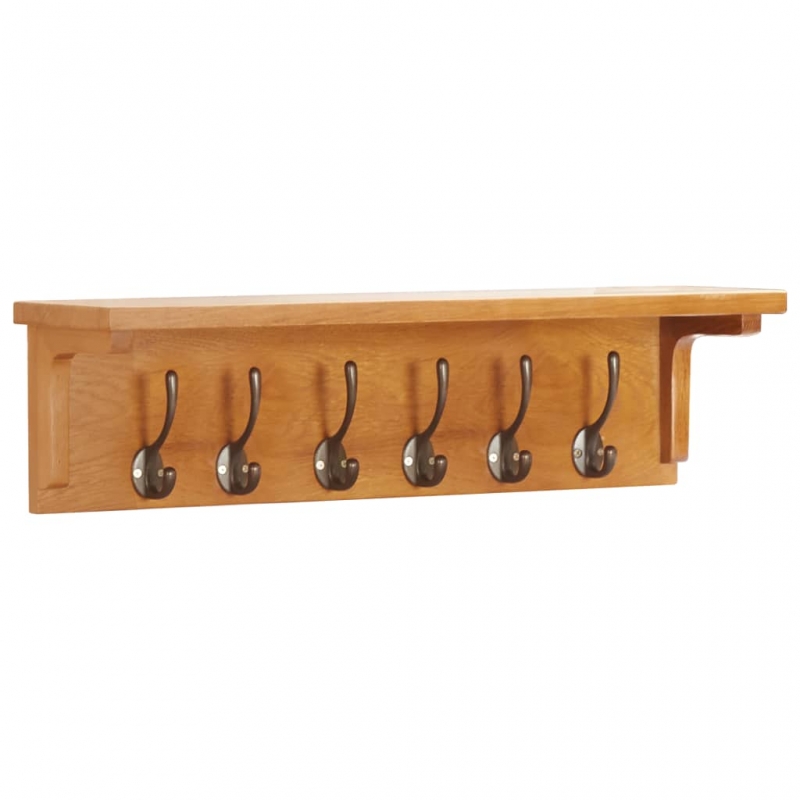 Wandgarderobe 60x16x16 cm Massivholz Eiche