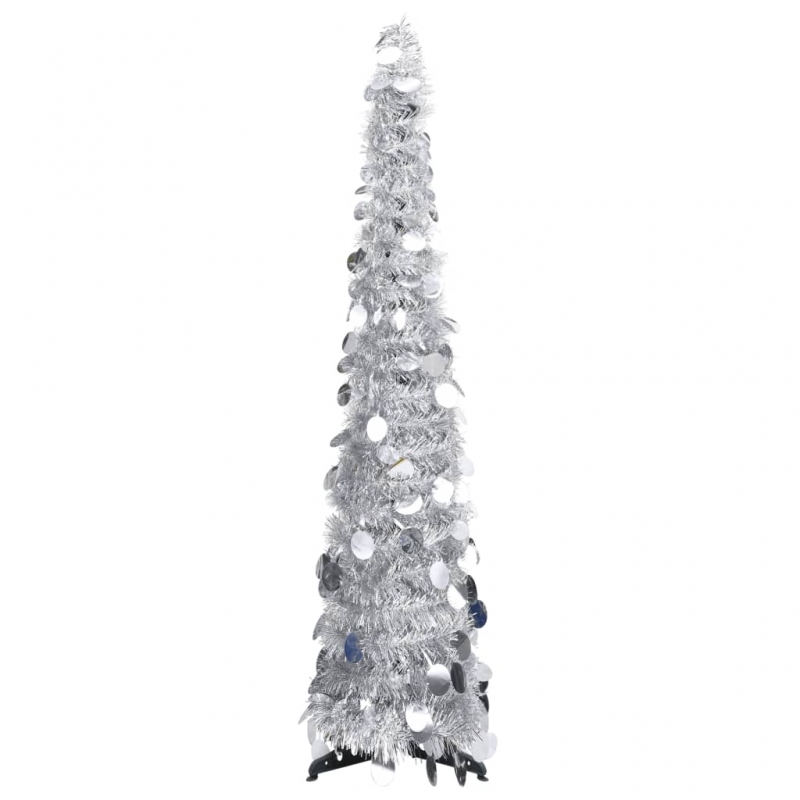 Künstlicher Pop-Up-Weihnachtsbaum Silber 120 cm PET