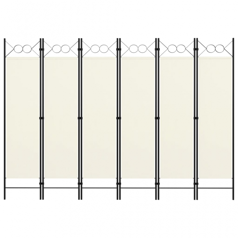 6-tlg. Raumteiler Cremeweiß 240x180 cm