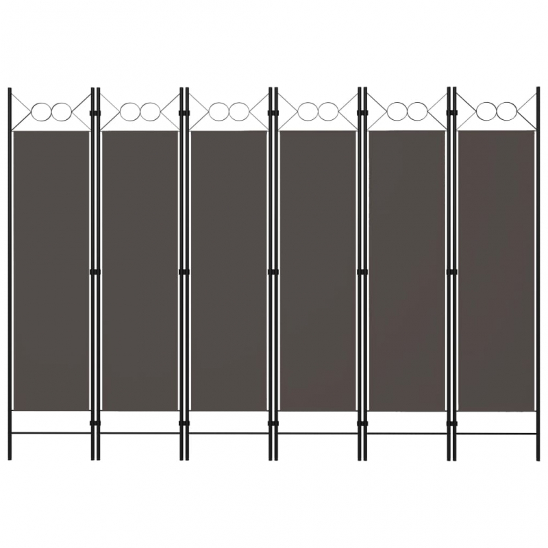 6-tlg. Raumteiler Anthrazit 240 x 180 cm