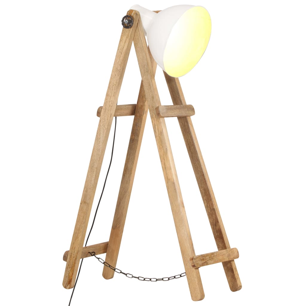 Stehlampe Weiß E27 Mango Massivholz