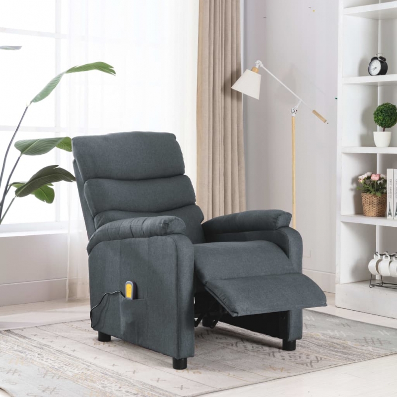 Massagesessel Hellgrau Stoff