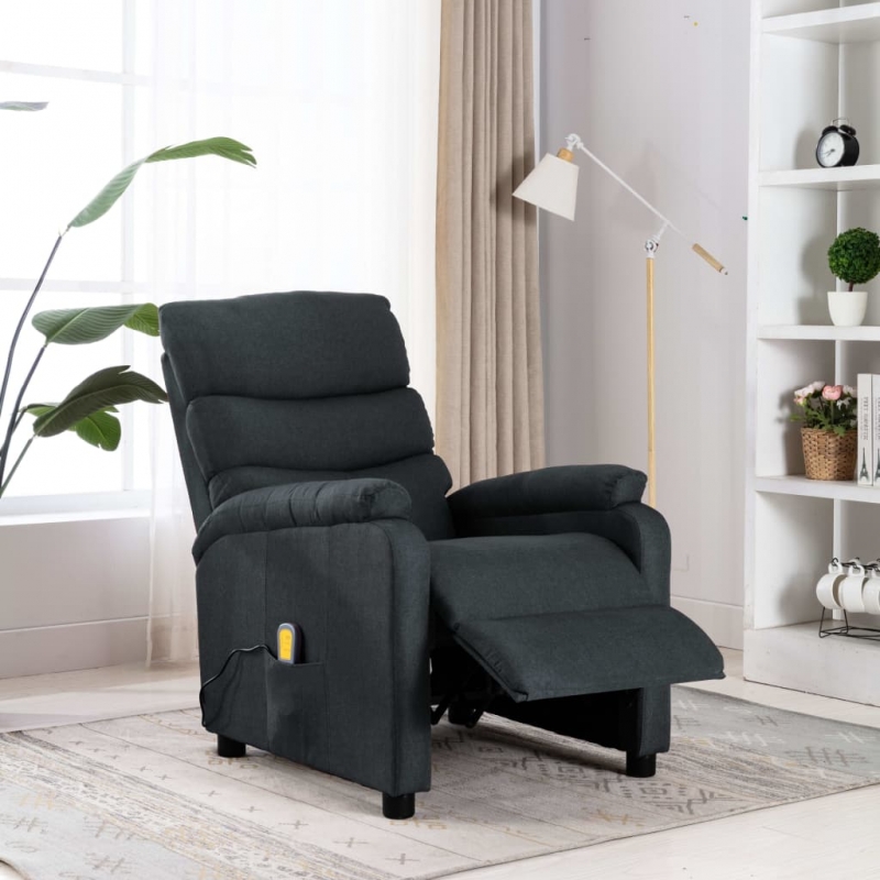 Massagesessel Dunkelgrau Stoff