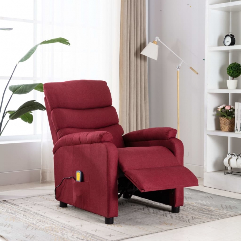Massagesessel Weinrot Stoff