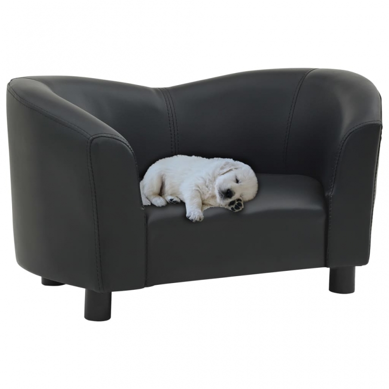 Hundesofa Schwarz 67x41x39 cm Kunstleder