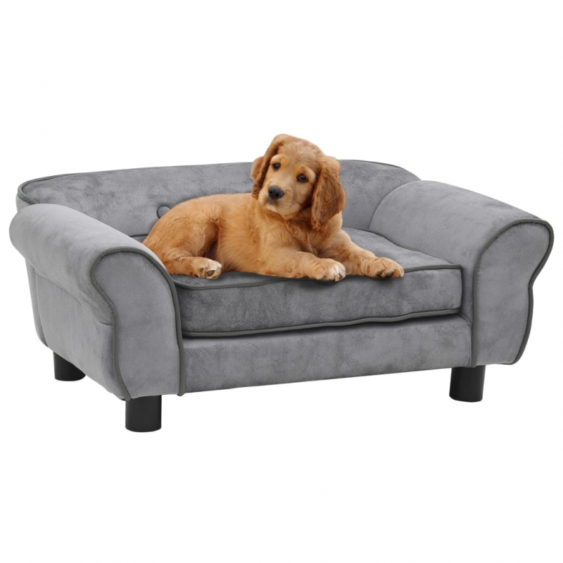 Hundesofa Grau 72x45x30 cm Plüsch