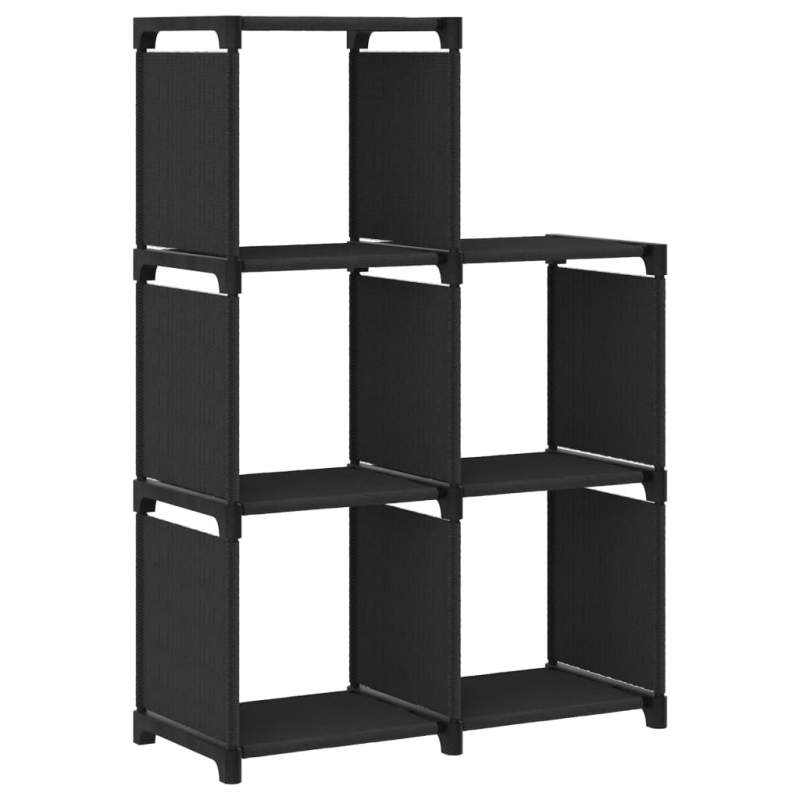 Würfelregal mit 5 Fächern Schwarz 103x30x72,5 cm Stoff