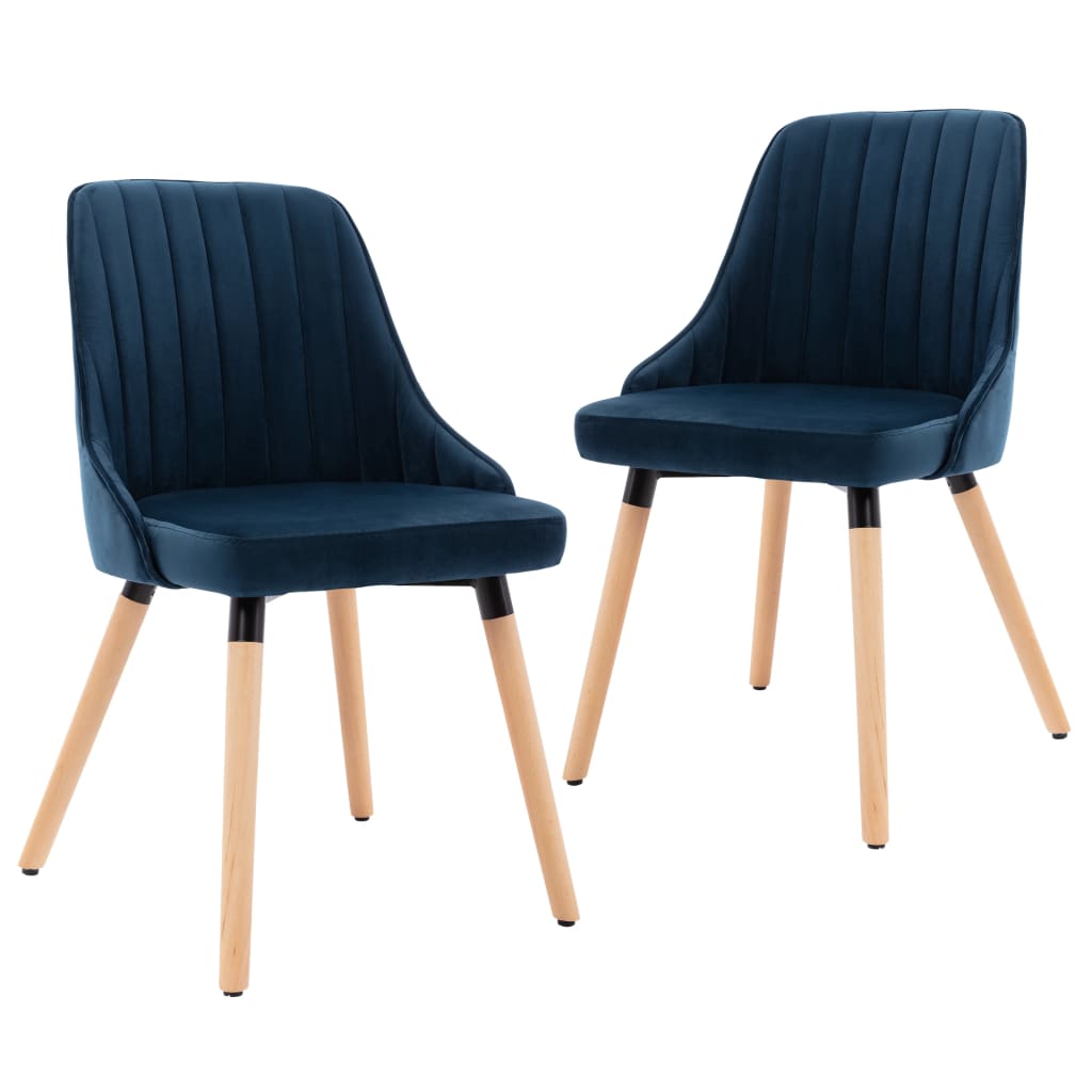 323051 Dining Chairs 2 pcs Blue Velvet