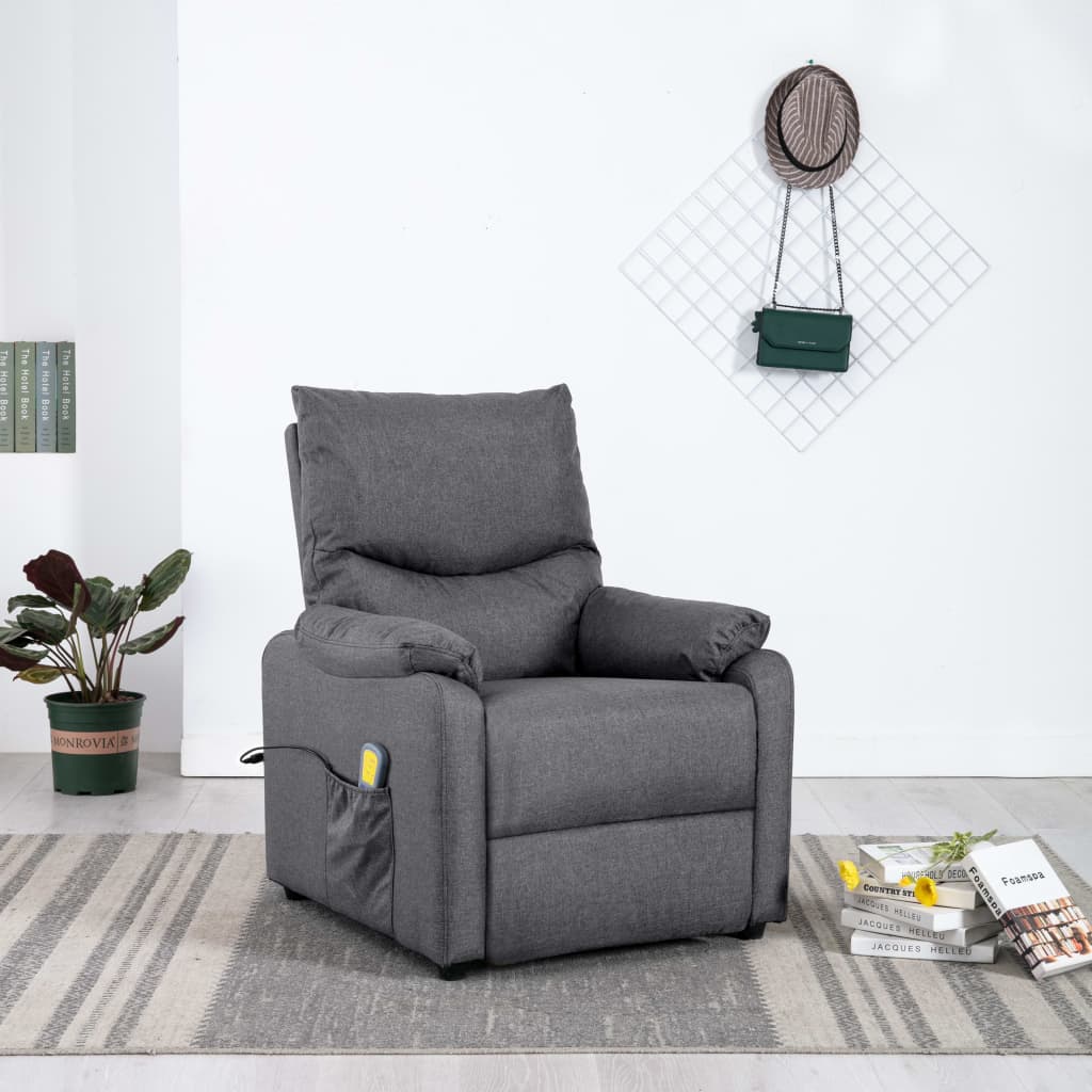 Massagesessel Dunkelgrau Stoff