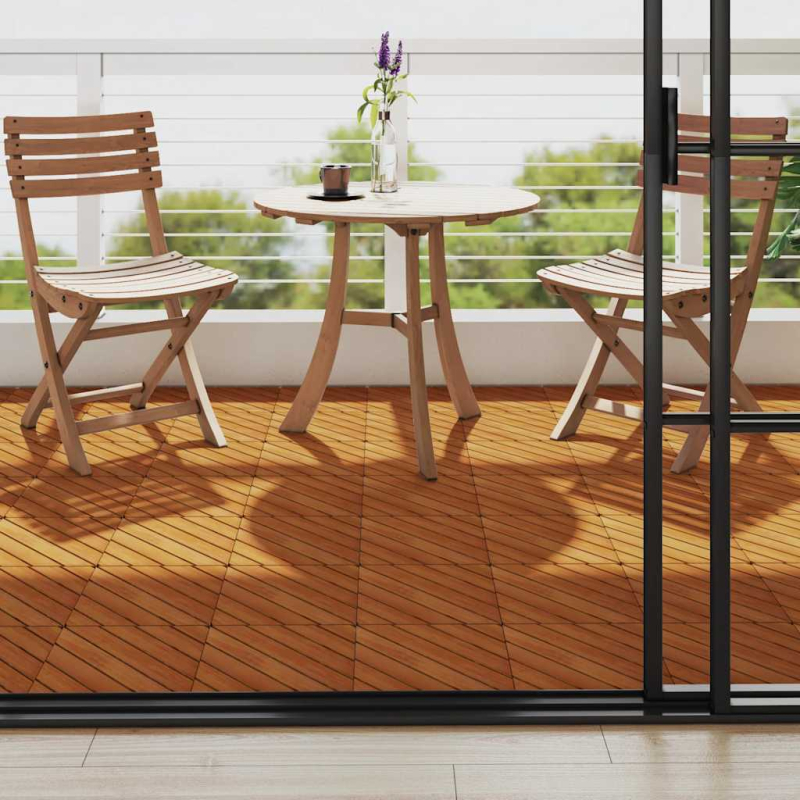 Terrassenfliesen 10 Stk. 30x30 cm Massivholz Akazie
