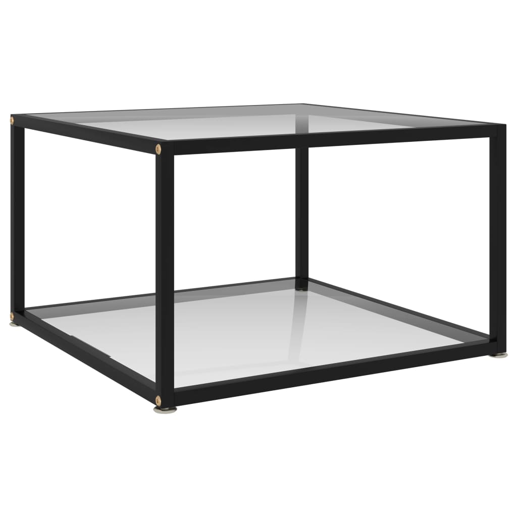 322887 Coffee Table Transparent 60x60x35 cm Tempered Glass