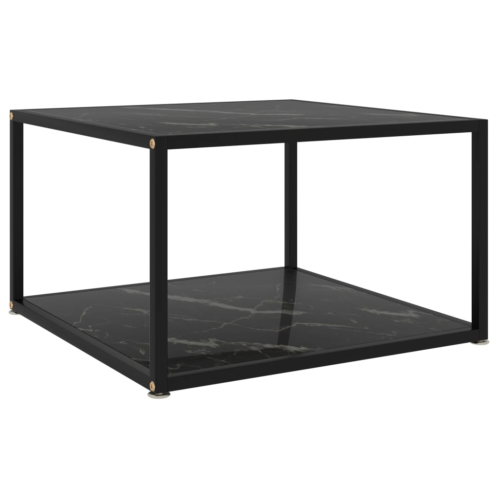 322890 Coffee Table Black 60x60x35 cm Tempered Glass