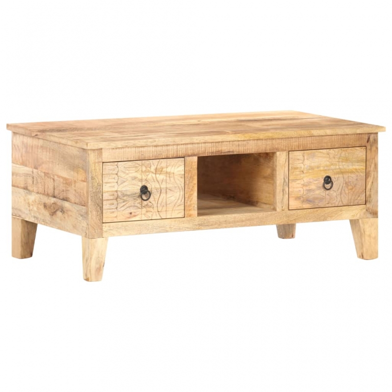 Couchtisch 100x55x40 cm Raues Mangoholz