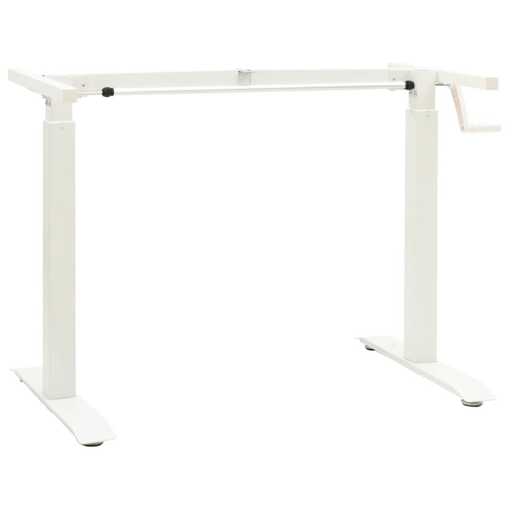 Schreibtisch-Gestell Manuell Höhenverstellbar Handkurbel Weiß