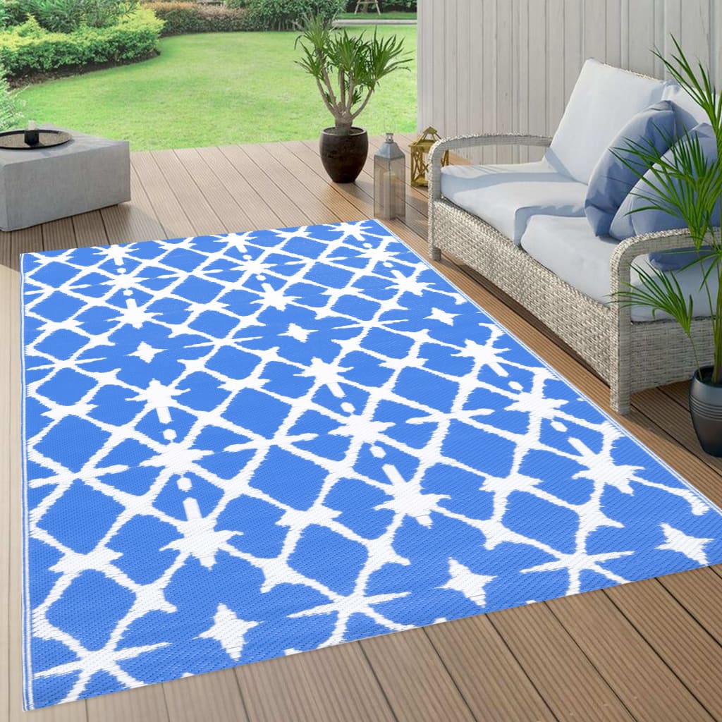 Outdoor-Teppich Blau und Weiß 80x150 cm PP