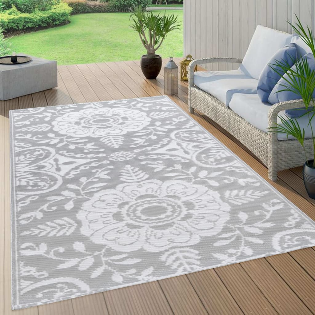 Outdoor-Teppich Hellgrau 190x290 cm PP