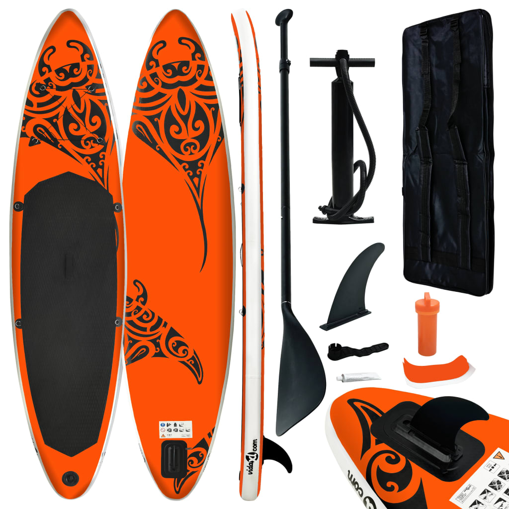 Aufblasbares Stand Up Paddle Board Set 305x76x15 cm Orange