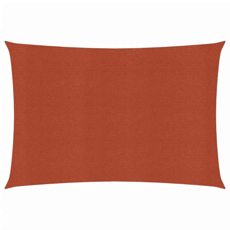 Sonnensegel 160 g/m² Rechteckig Terrakottarot 3,5x4,5 m HDPE