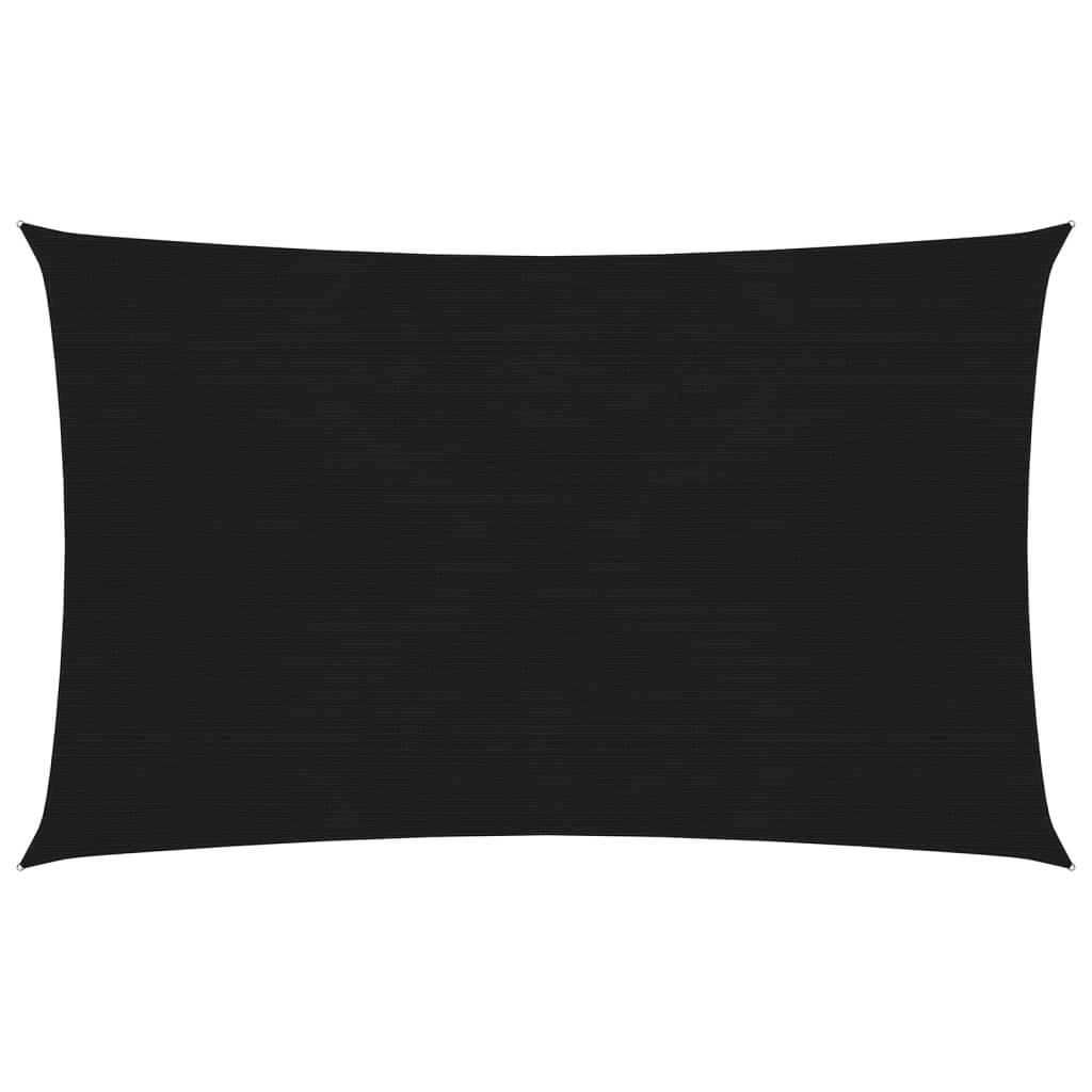 Sonnensegel 160 g/m² Schwarz 2x4 m HDPE