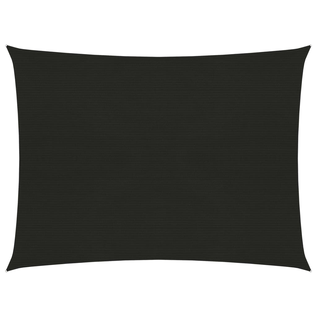 Sonnensegel 160 g/m² Schwarz 3,5x4,5 m HDPE