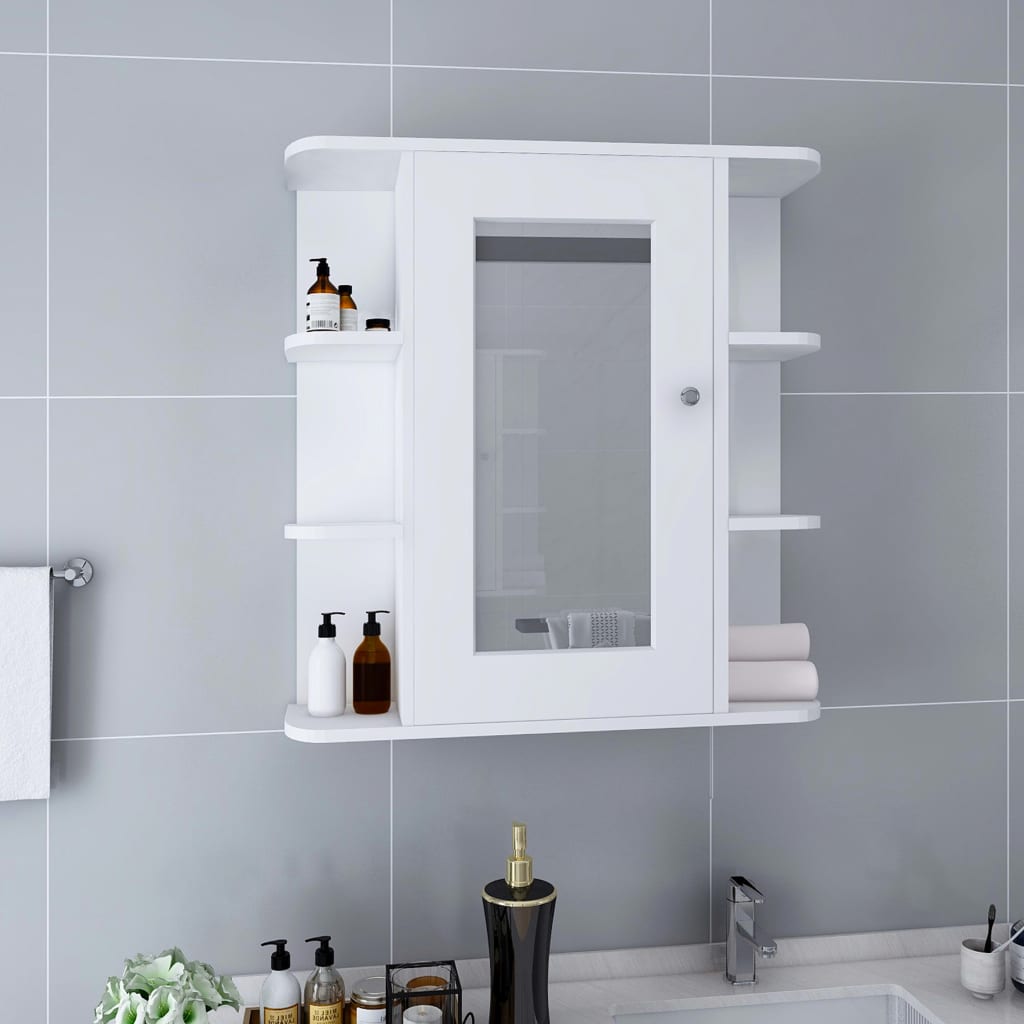 Bad-Spiegelschrank Weiß 66x17x63 cm MDF