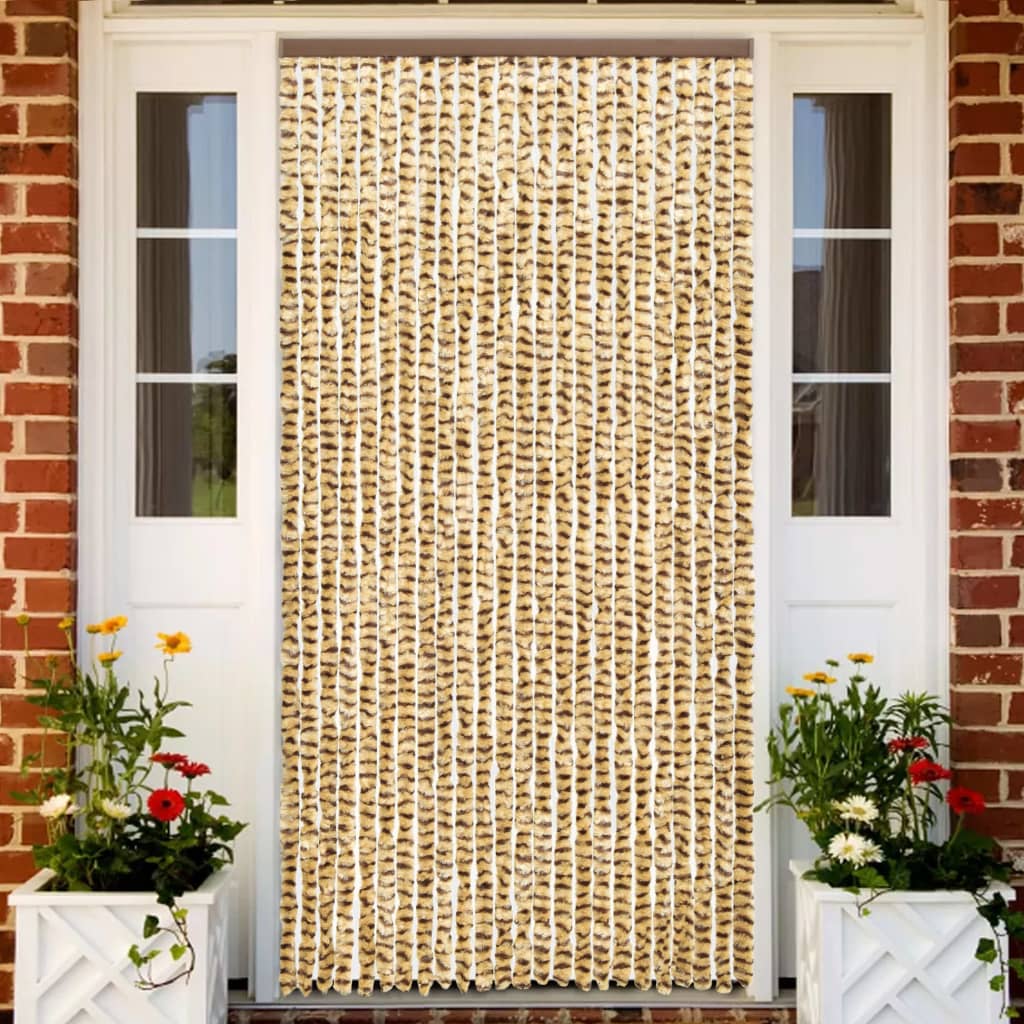 Insektenschutz-Vorhang Beige und Braun 100x220 cm Chenille