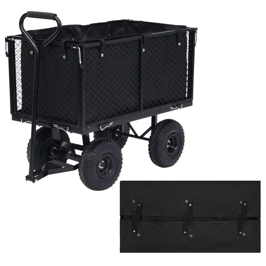 Gartenwagen-Einlage Schwarz 86x46x41 cm Stoff