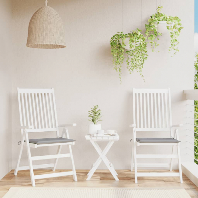 Gartenstuhl-Kissen 2 Stk. Grau 40x40x4 cm Oxford-Gewebe