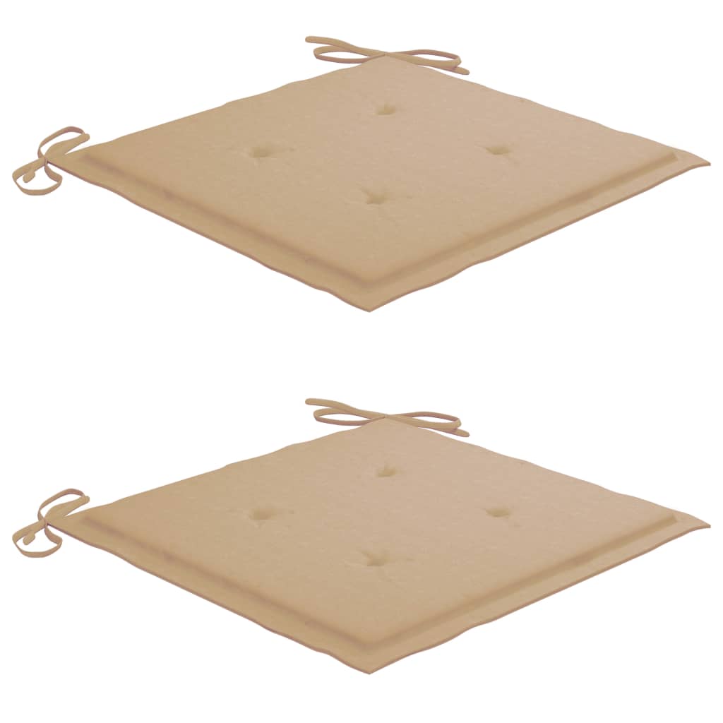 Gartenstuhl-Kissen 2 Stk. Beige 40x40x3 cm Oxford-Gewebe