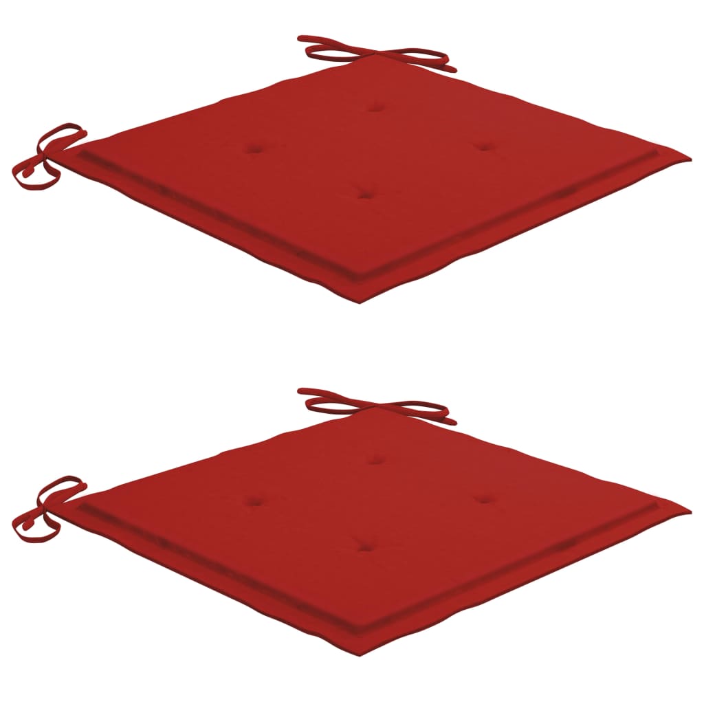 Gartenstuhl-Kissen 2 Stk. Rot 40x40x3 cm Oxford-Gewebe