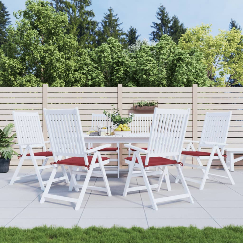 Gartenstuhl-Kissen 6 Stk. Weinrot 50x50x3 cm Oxford-Gewebe