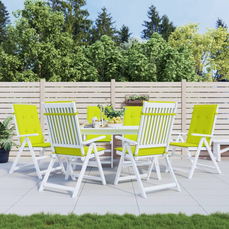 Gartenstuhlauflagen für Hochlehner 6 Stk. Knallgrün 120x50x3 cm