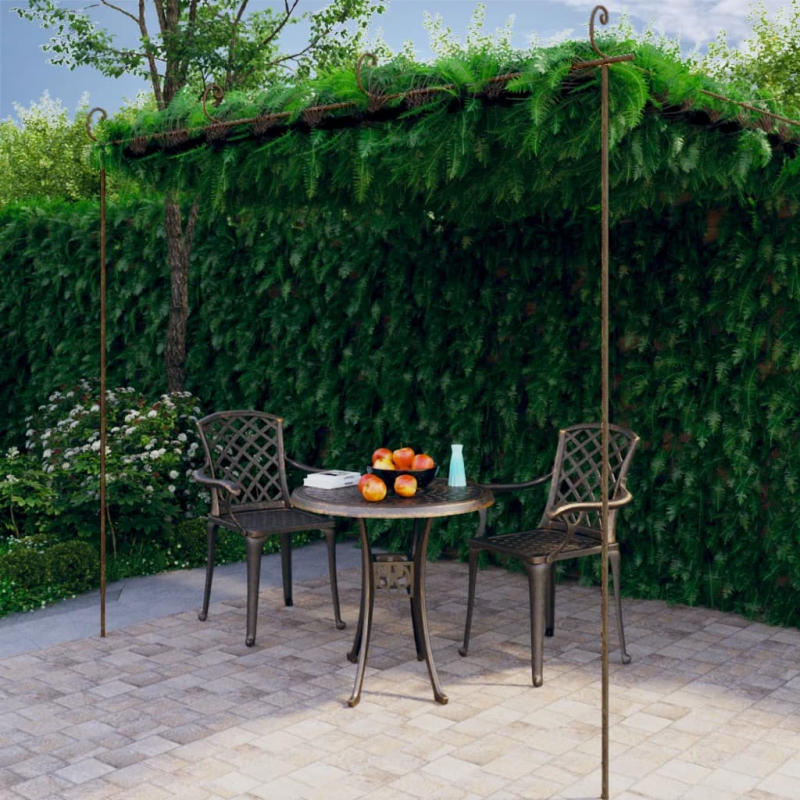 Garten-Pergola Antik-Braun 4x3x2,5 m Eisen