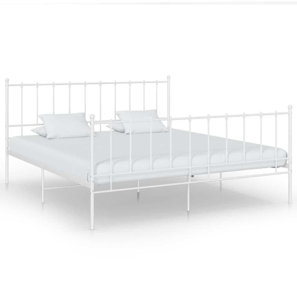 Bett Weiß Metall 160x200 cm