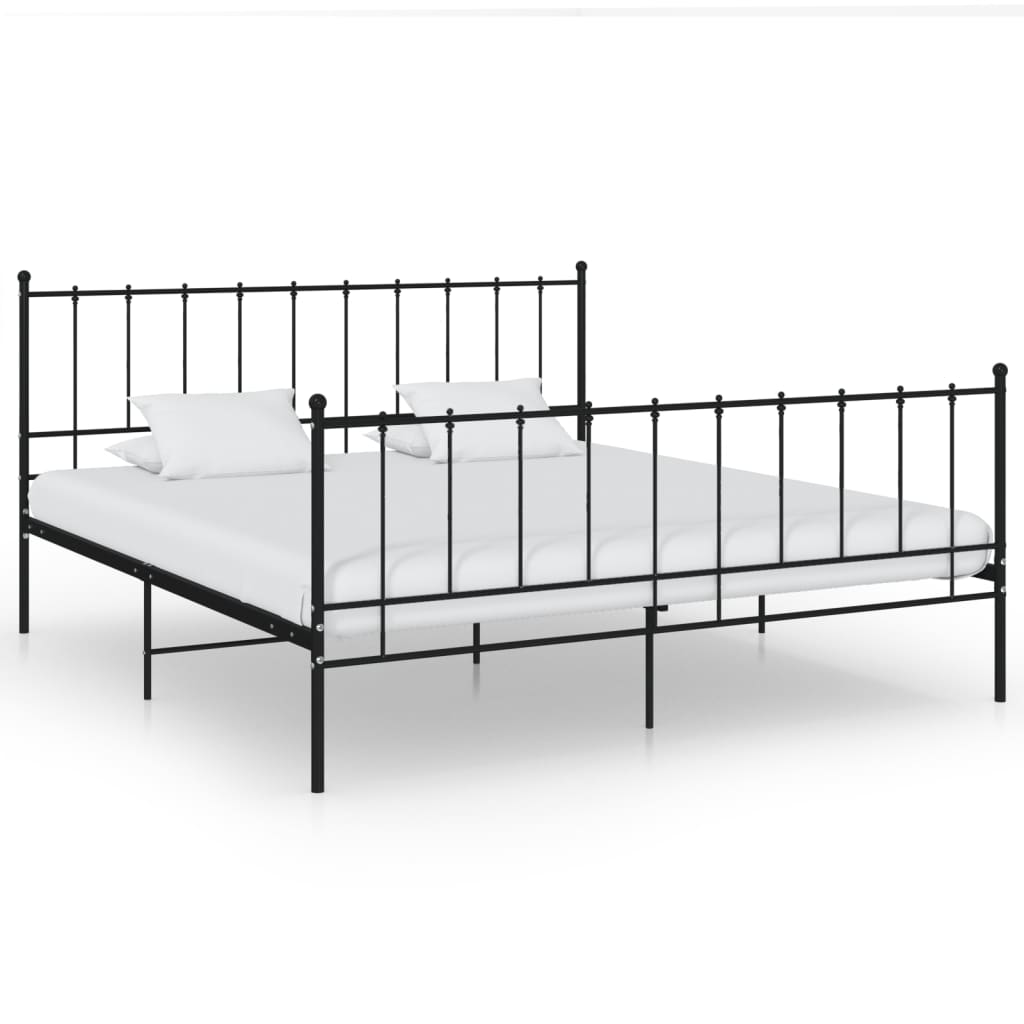 Bett Schwarz Metall 200x200 cm