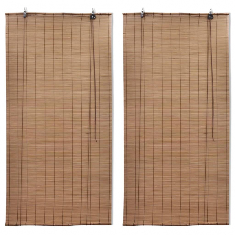 Bambusrollos 2 Stk. 150x220 cm Braun