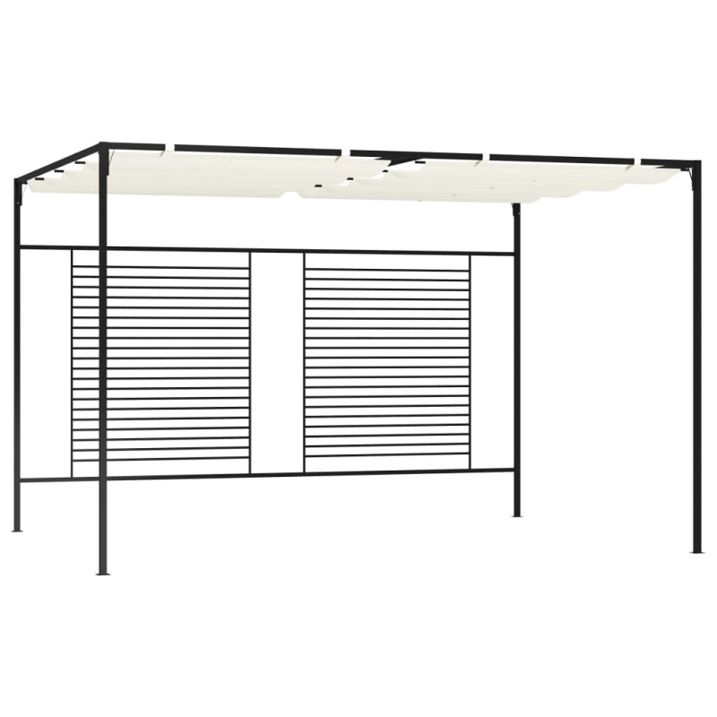 Pavillon mit Ausziehbarem Dach 3x4x2,3 m Cremeweiß 180 g/m²