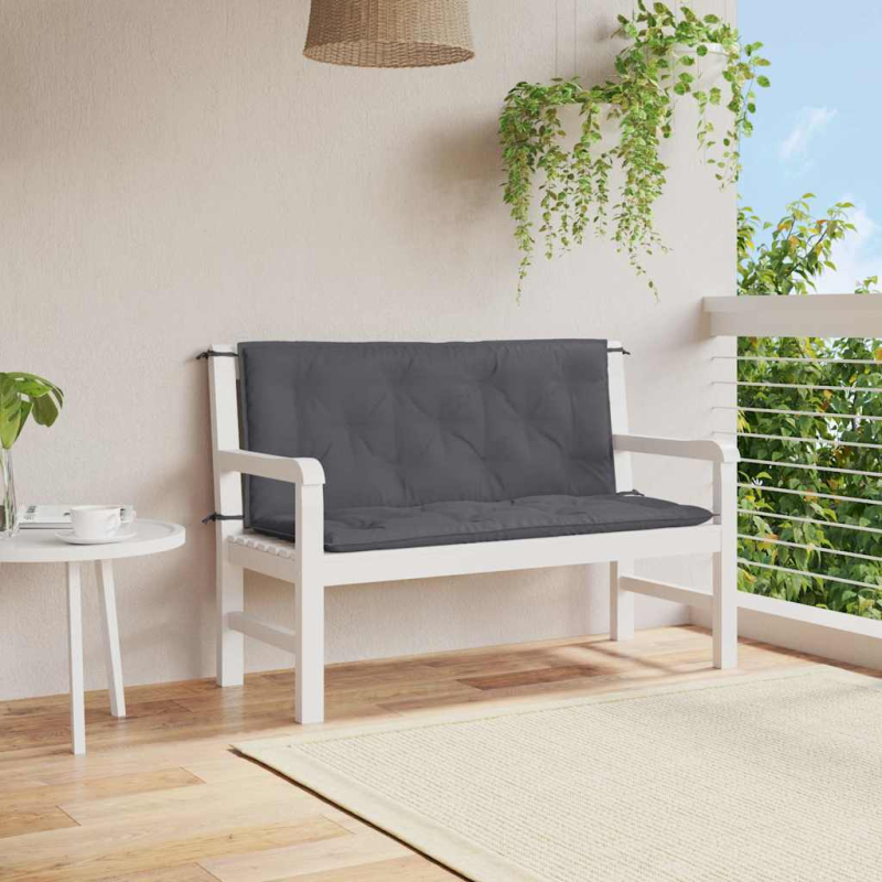 Gartenbank-Auflage Anthrazit 120x(50+50)x7 cm Oxford-Gewebe