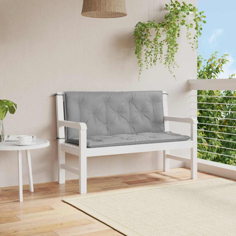 Gartenbank-Auflage Grau 120x(50+50)x7 cm Oxford-Gewebe