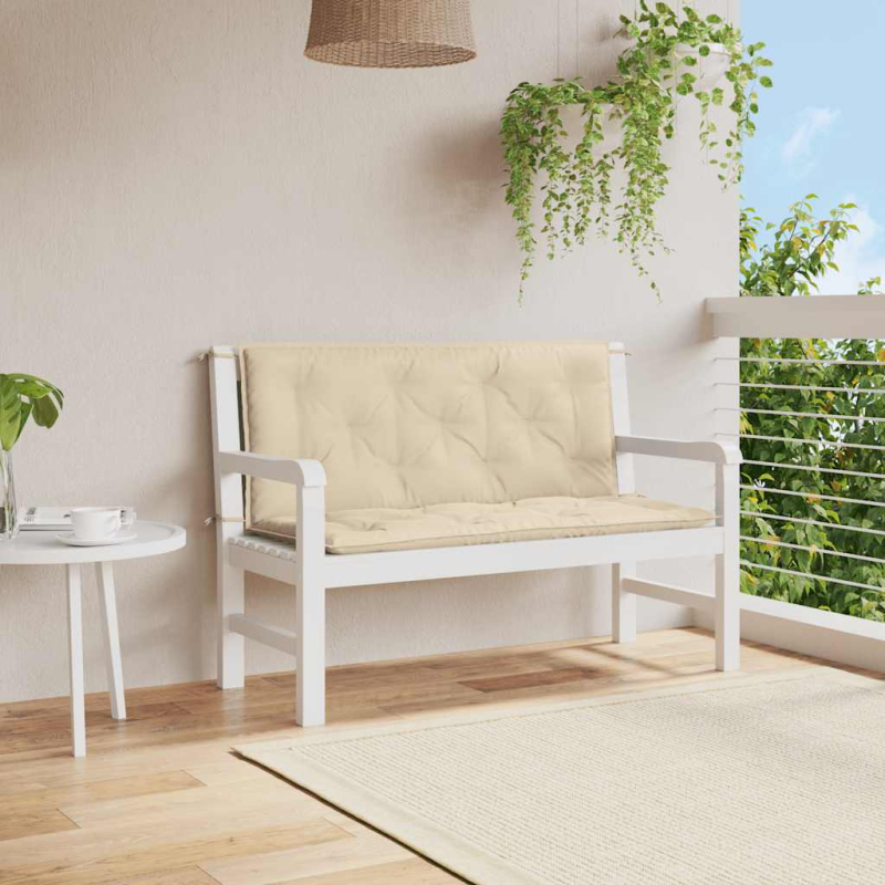 Gartenbank-Auflage Beige 120x(50+50)x7 cm Oxford-Gewebe