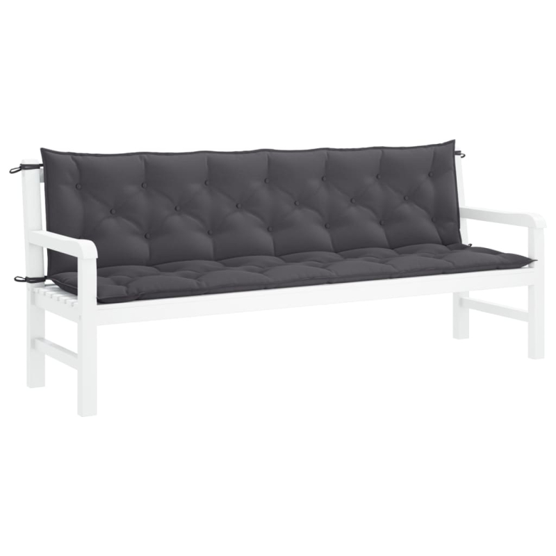 Gartenbank-Auflage Anthrazit 200x(50+50)x7 cm Oxford-Gewebe