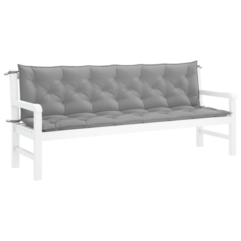 Gartenbank-Auflage Grau 200x(50+50)x7 cm Oxford-Gewebe