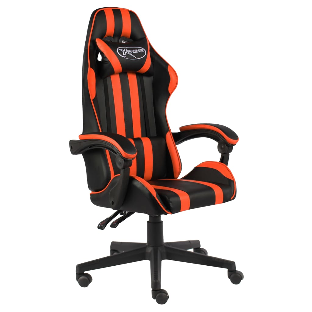 Gaming-Stuhl Schwarz und Orange Kunstleder