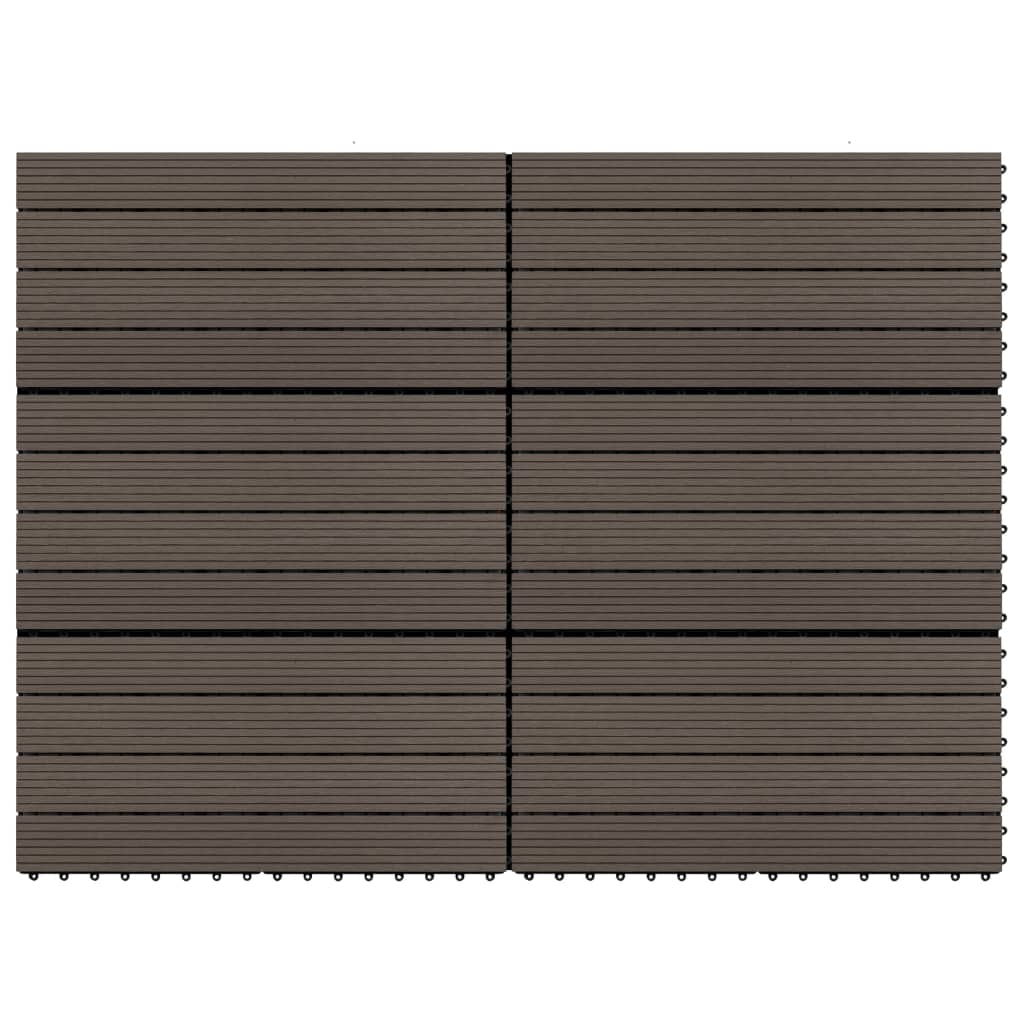 Terrassenfliesen 6 Stk. WPC 60x30 cm 1,08 m² Dunkelbraun