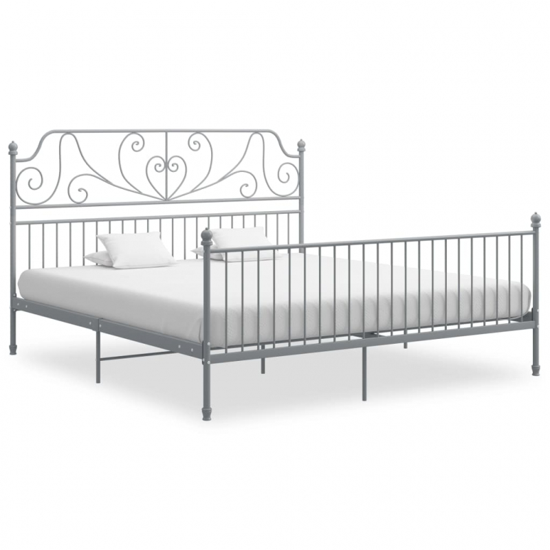 Bettgestell Grau Metall 180x200 cm
