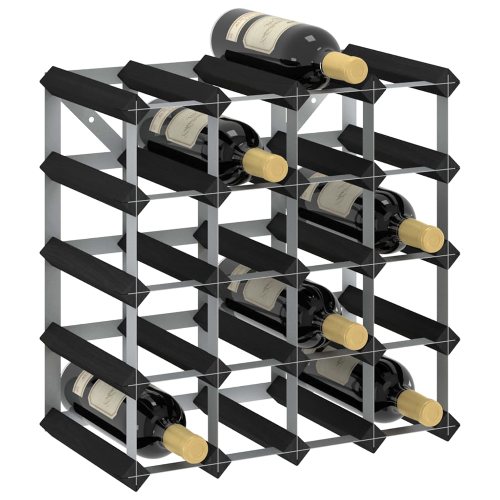 Weinregal für 20 Flaschen Schwarz Massivholz Kiefer