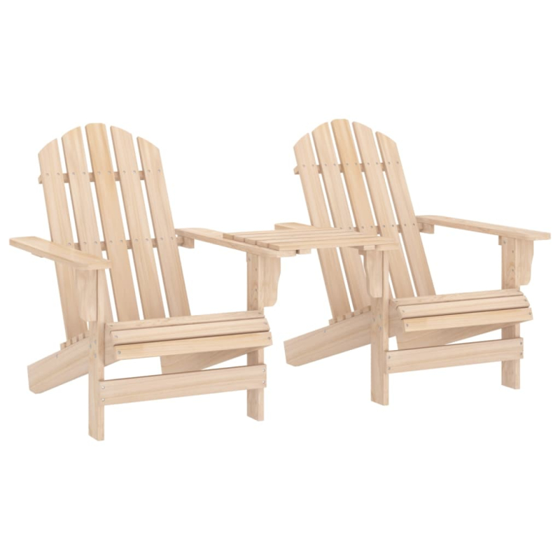 Adirondack-Gartenstühle mit Tisch Massivholz Tanne